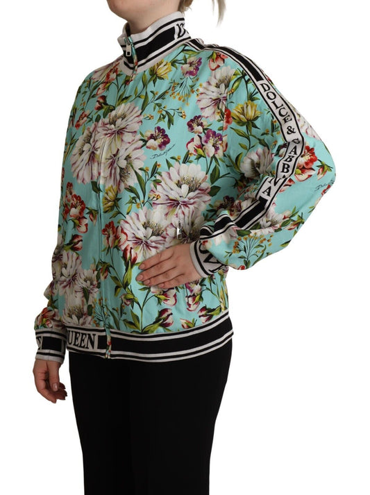 Floral Zip Bomber Sweater Extravaganza