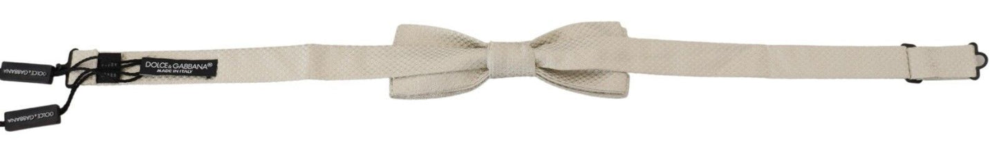 Elegant White Silk Bow Tie