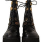 Authentic Leather Biker Boots in Chic Black