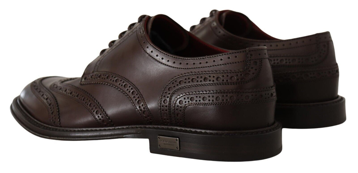 Elegant Calfskin Derby Oxford Wingtips