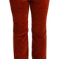 Chic Red Low Waist Straight Cut Jeans