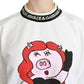 Chic Crew-Neck Pullover Sweater with Unique Print