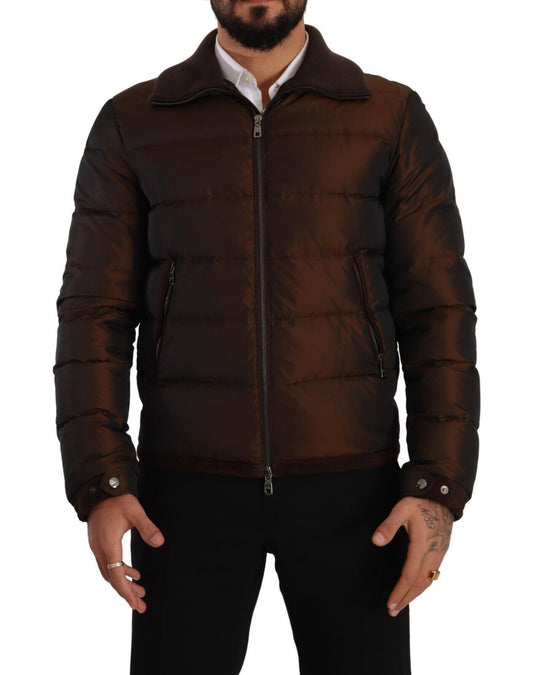 Elegant Brown Quilted Puffer Jacket