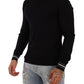 Sleek Black Virgin Wool Pullover Sweater