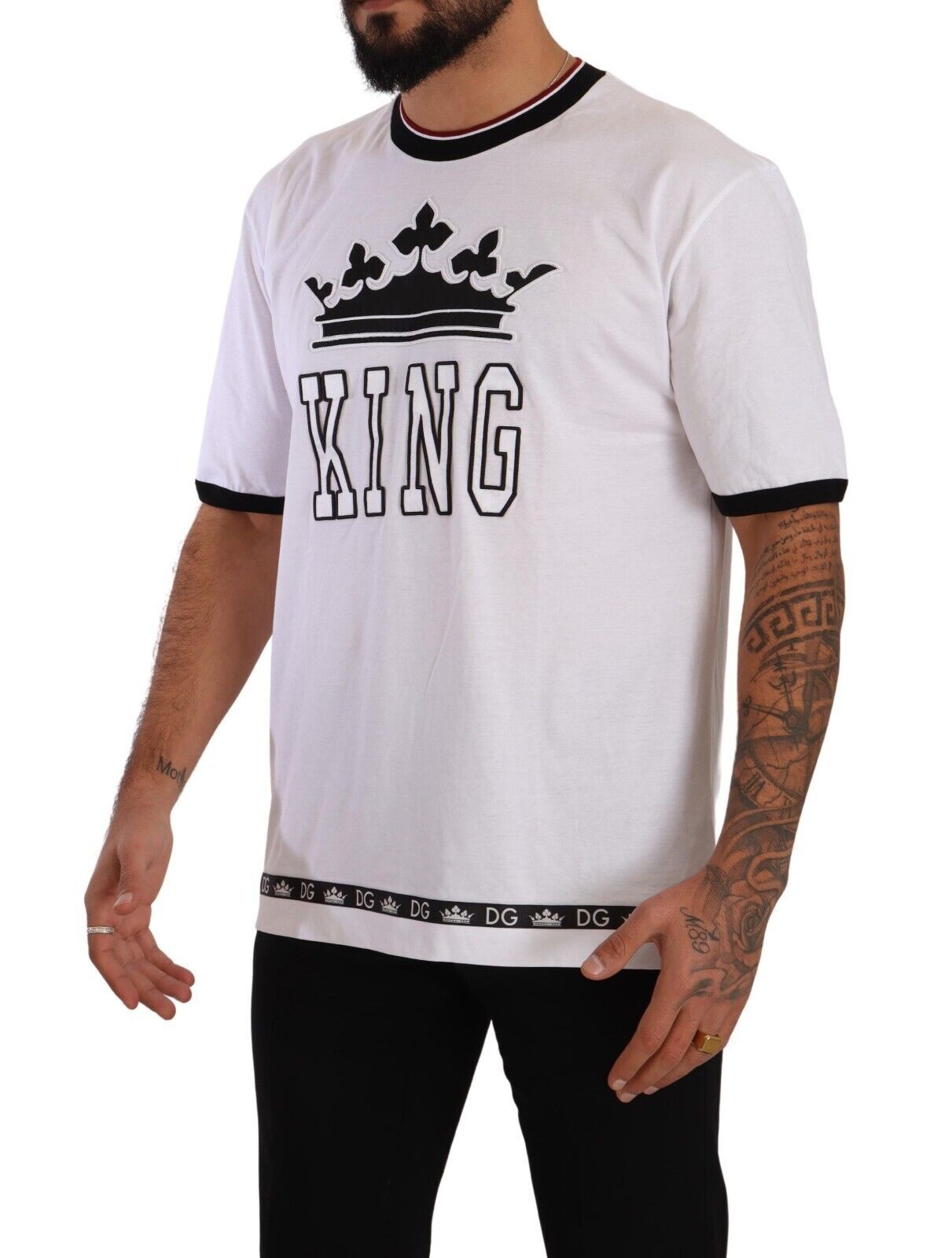 Royal Crown Motif Crew Neck Tee