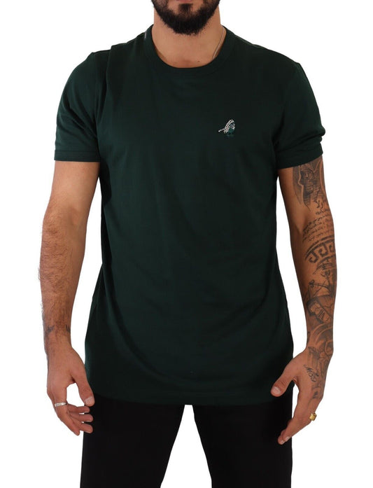 Elegant Dark Green Crew Neck Tee