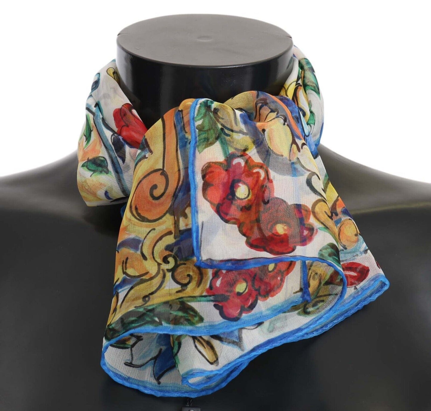 Elegant Majolica Print Silk Scarf