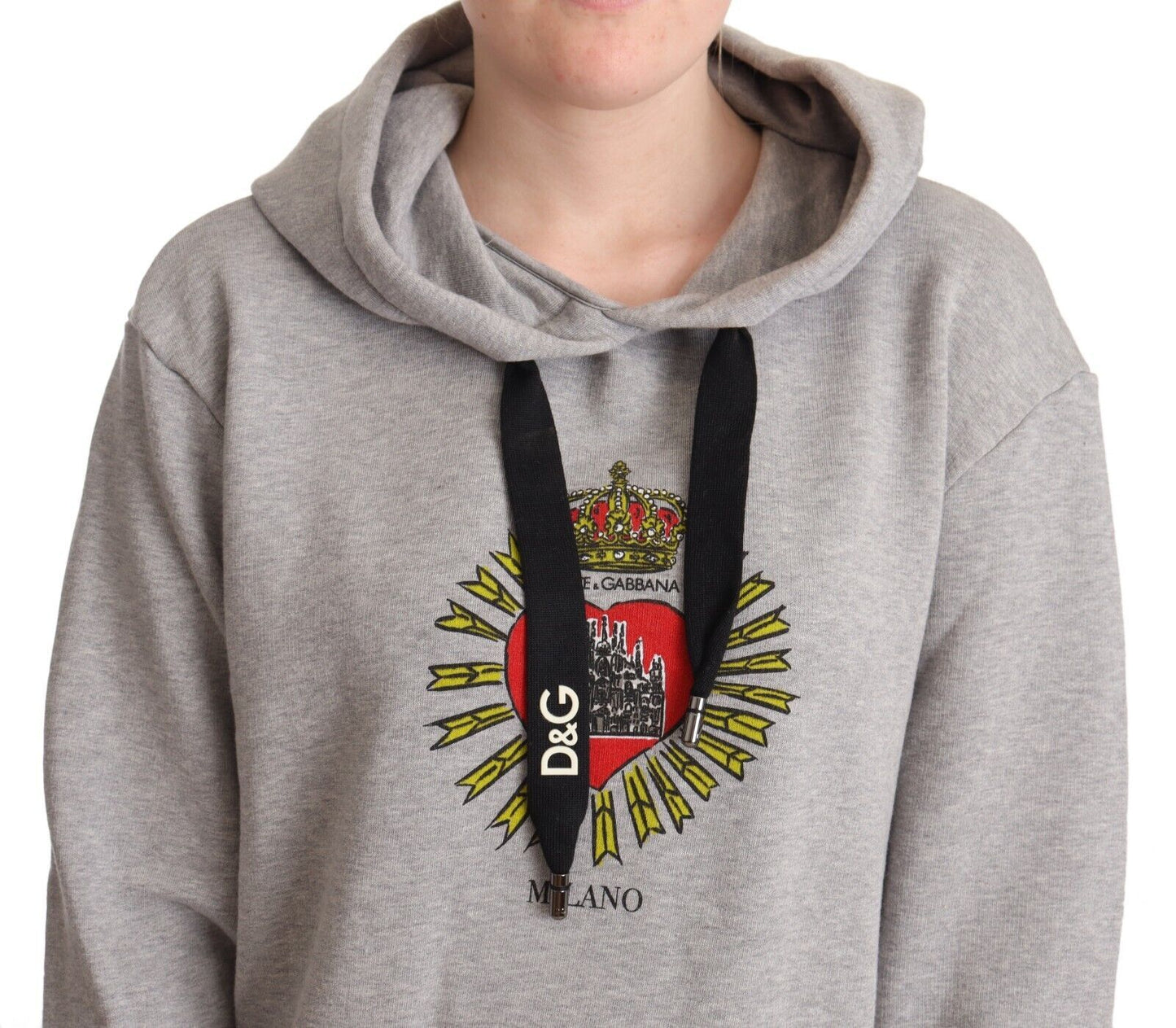 Elegant Gray Sacred Heart Hoodie