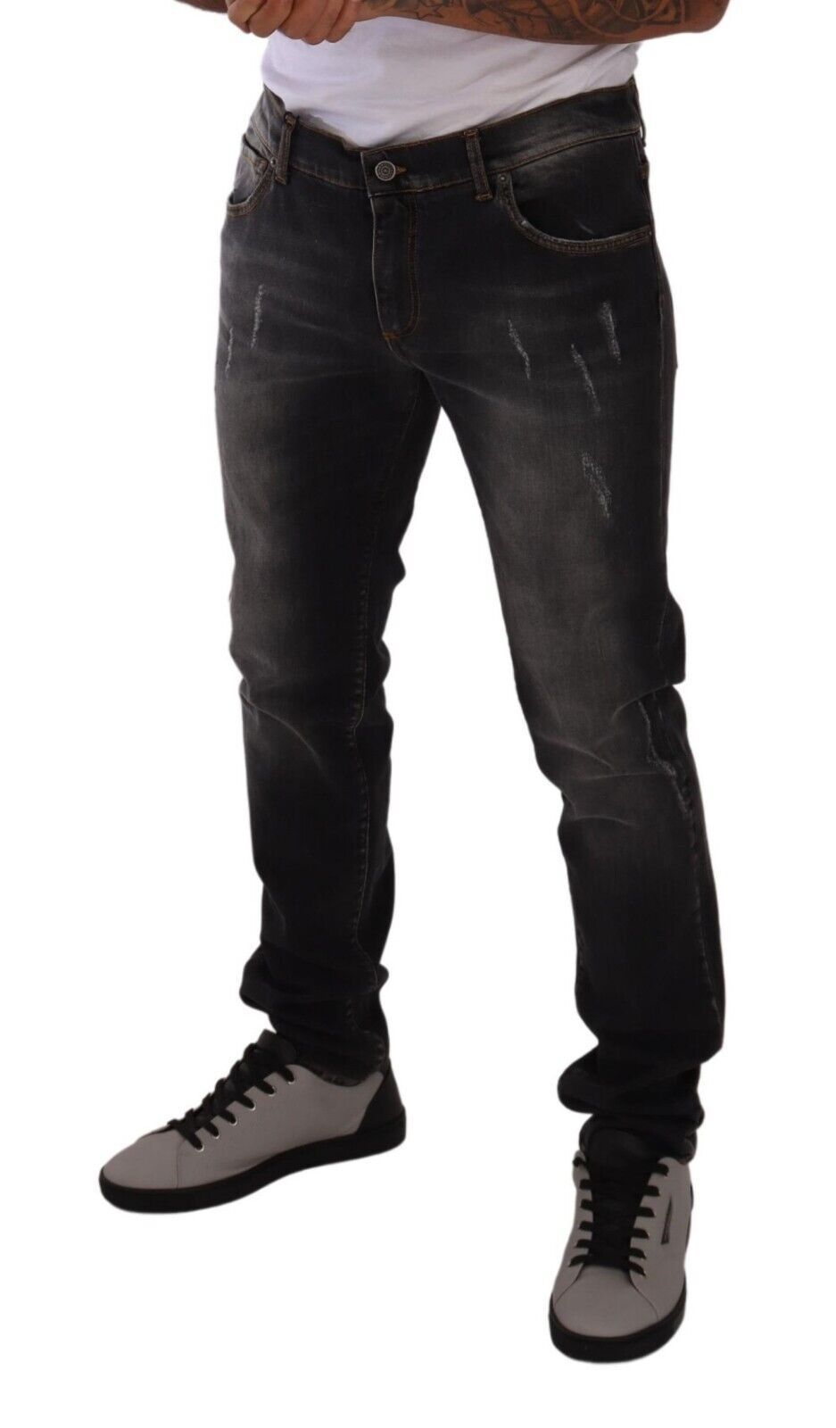 Slim Fit Gray Wash Denim Elegance