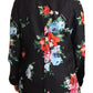 Elegant Floral Silk-Cotton Polo Blouse