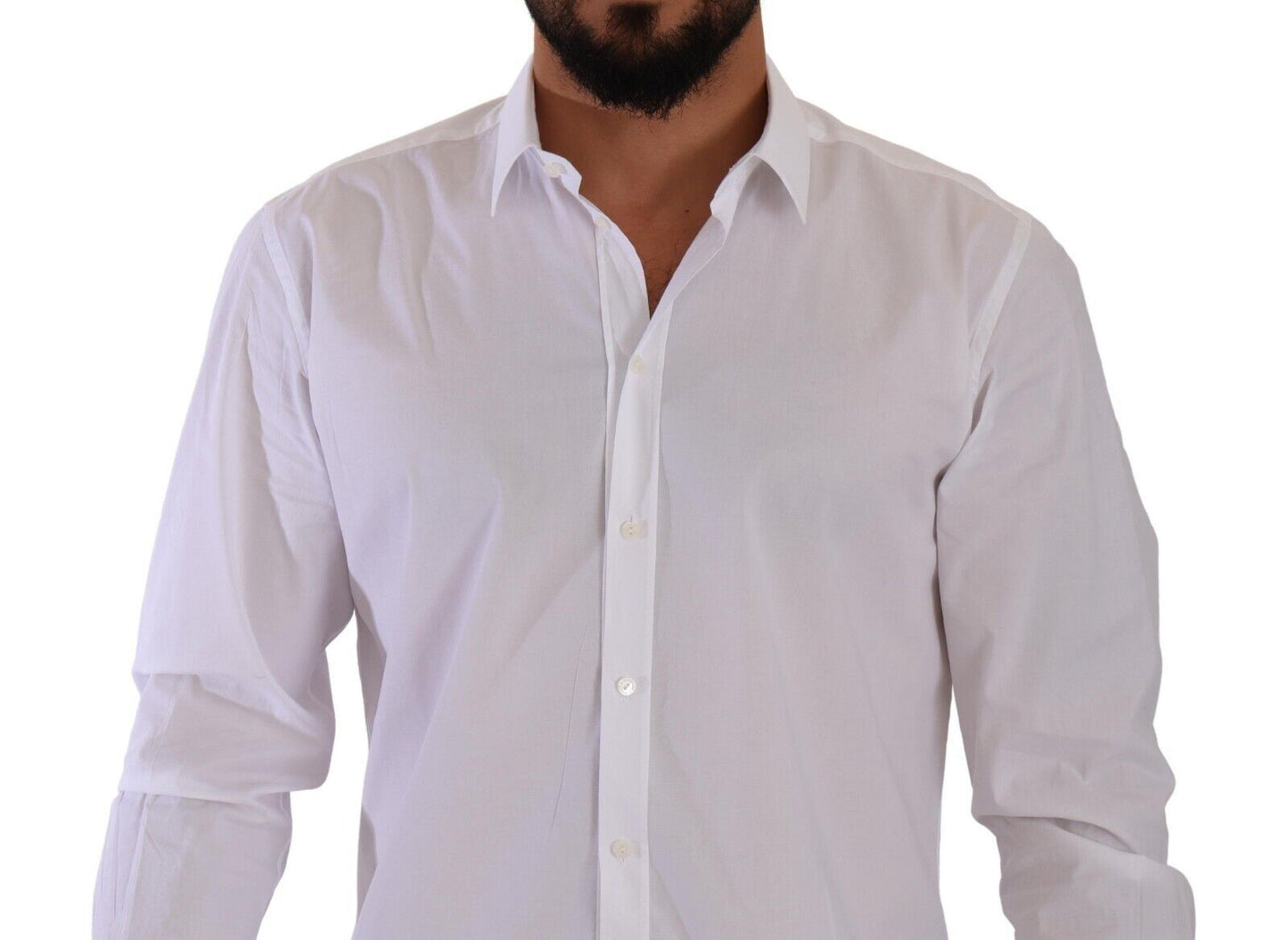 Elegant White Slim Fit Martini Dress Shirt