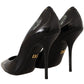 Elegant Black Leather Stiletto Pumps
