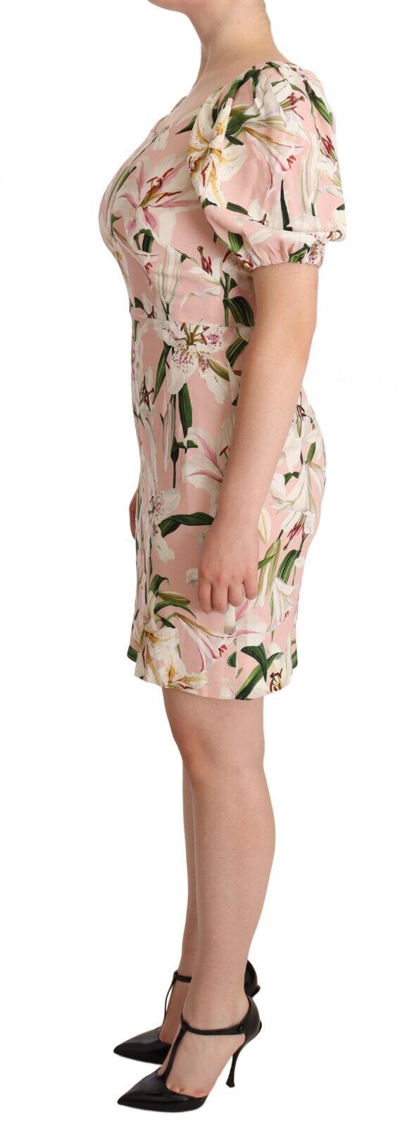 Floral Lilies Print Mini Dress