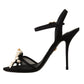 Elegant Mesh Pearl Applique Heels