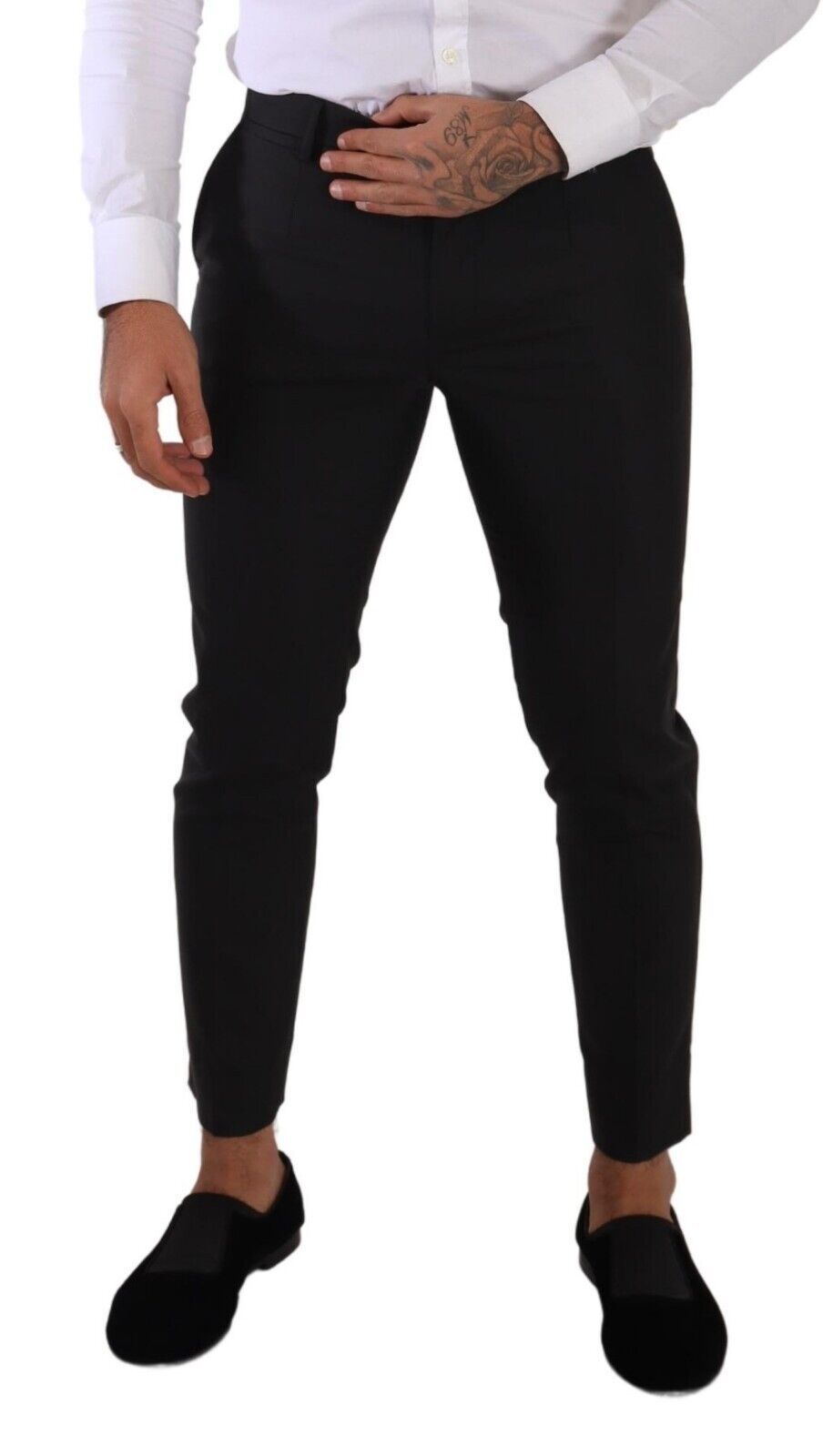 Elegant Slim Fit Wool Dress Trousers