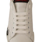 Elegant Portofino Leather Sneakers - Chic White and Red