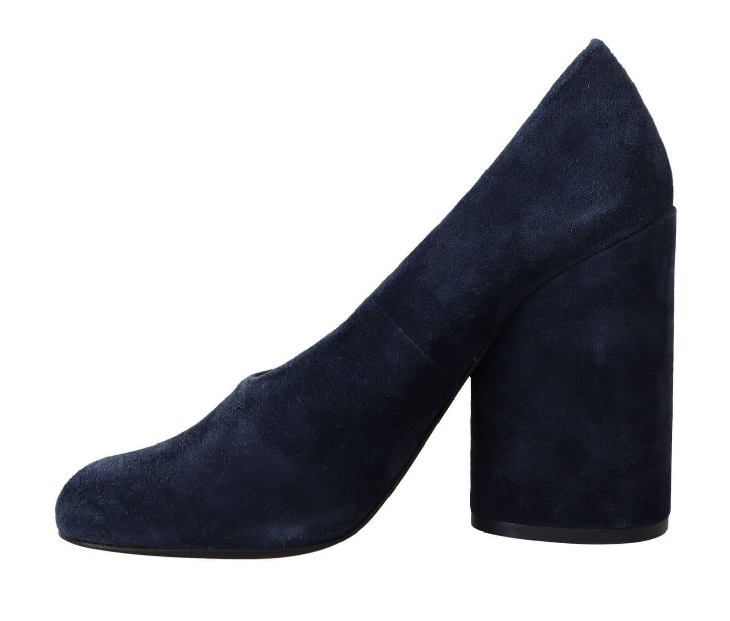 Elegant Navy Blue Suede Heels