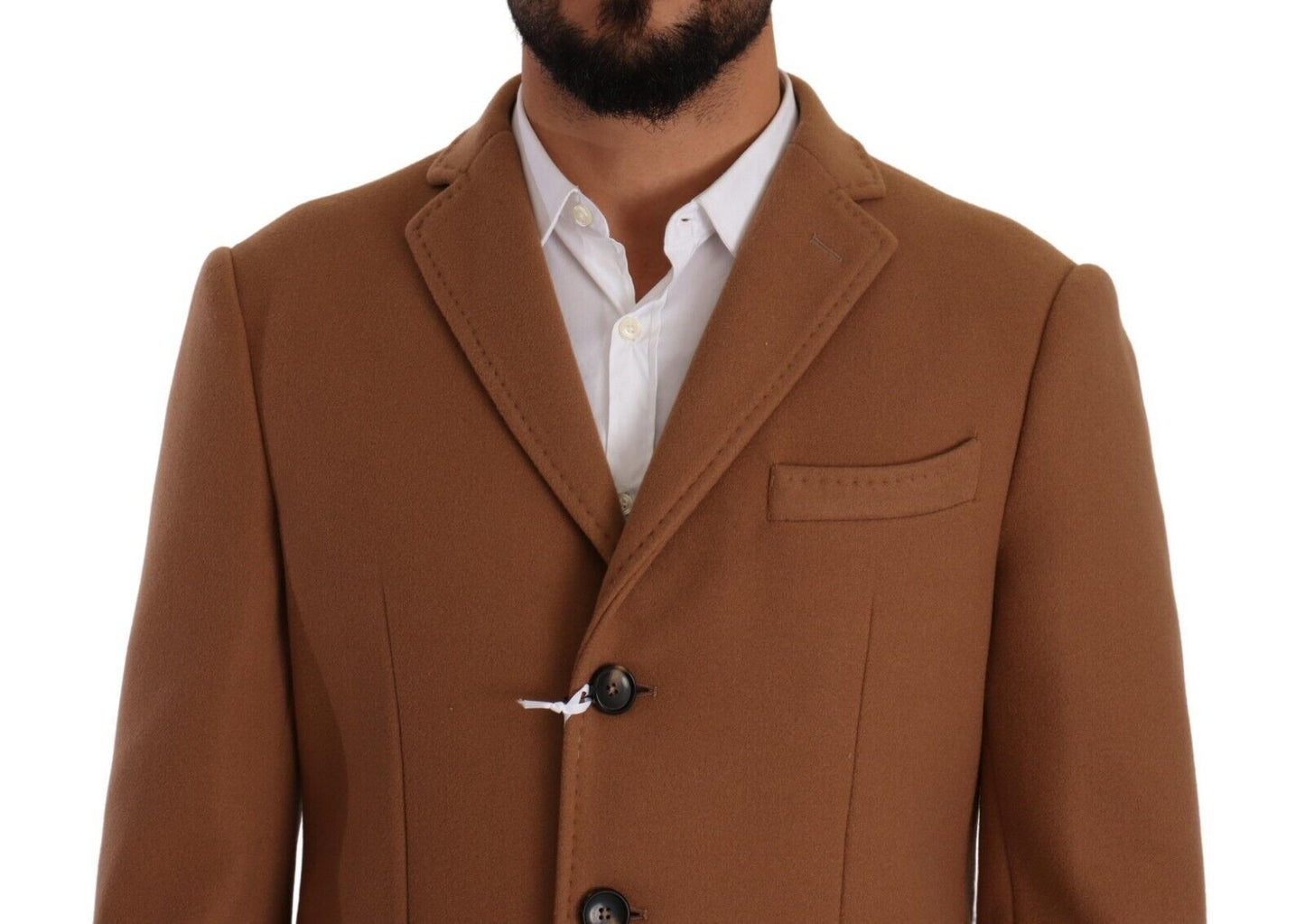 Elegant Brown Single Breasted Blazer