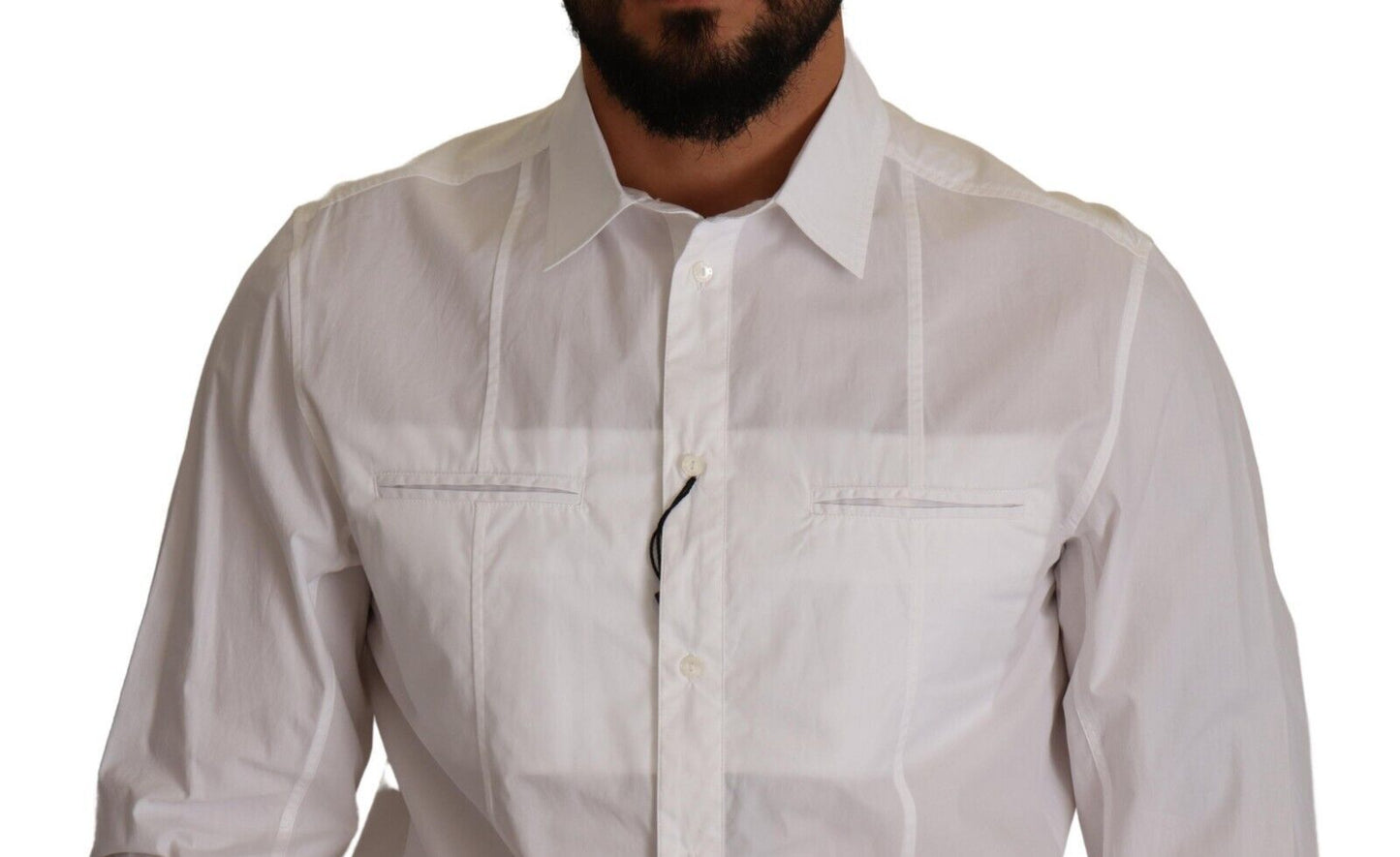 White Cotton Button Down Men Collared Shirt