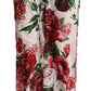 White Floral Print Mid Waist Wide Leg Pants