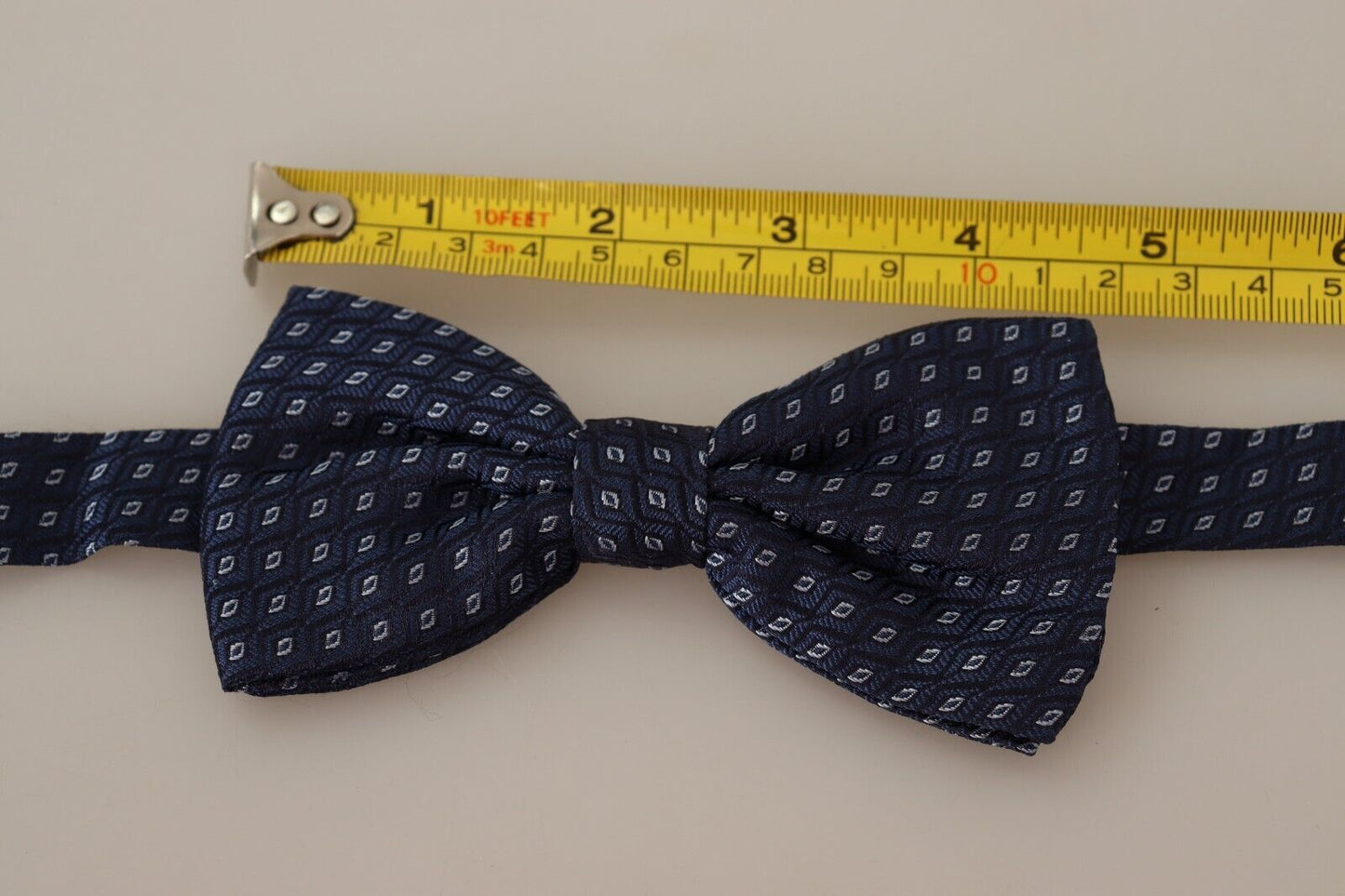 Elegant Dark Blue Silk Bow Tie