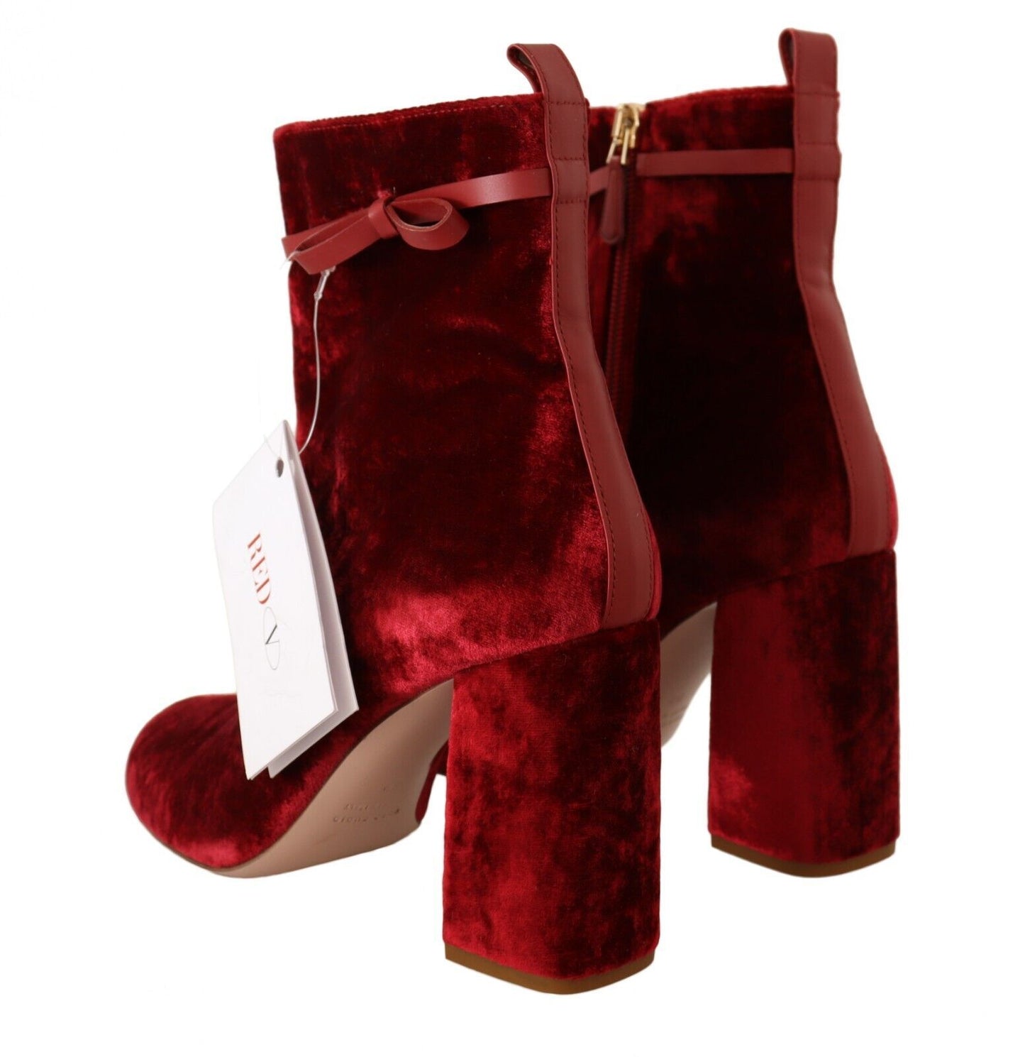 Chic Red Suede Ankle Boots