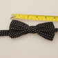 Elegant Black Silk Dotted Bow Tie