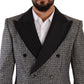 Gray Wool Double Breasted Jacket Coat Blazer