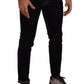 Purple Cotton Stretch Skinny Men Denim Jeans