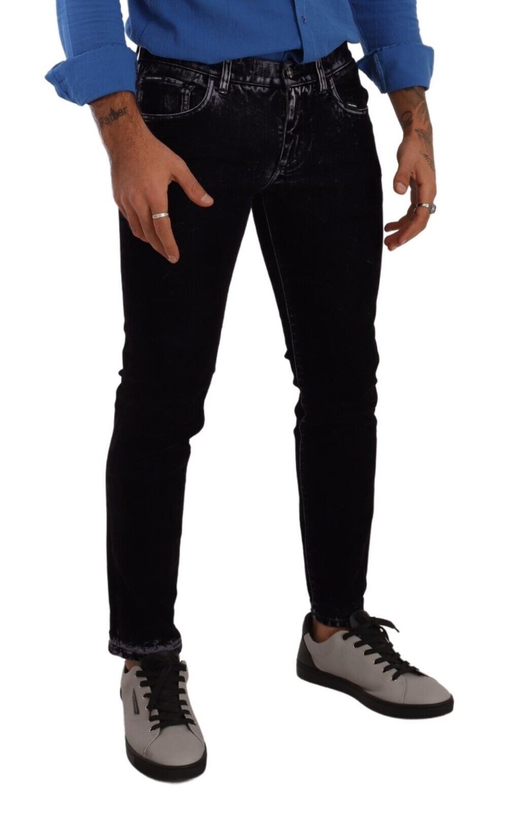 Purple Cotton Stretch Skinny Men Denim Jeans