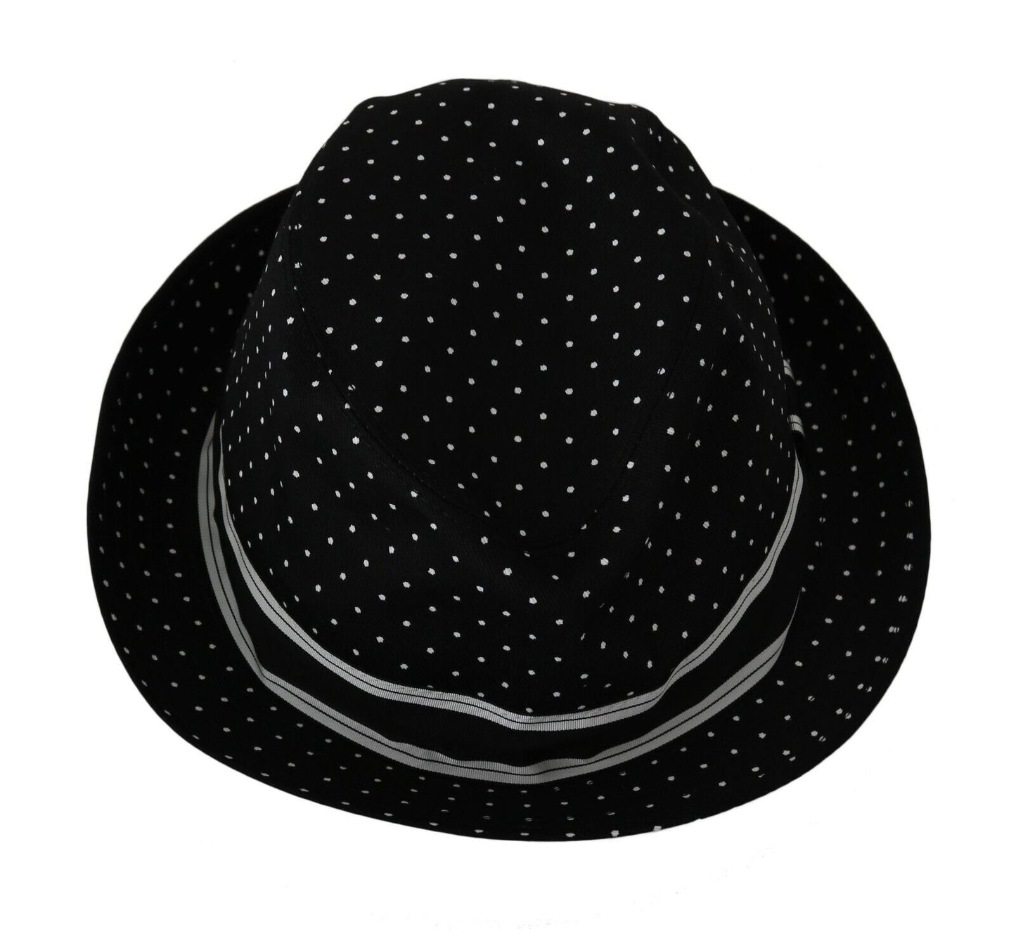 Elegant Black & White Dotted Fedora Hat