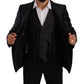 Sicilian Elegance Silk Blazer & Vest Set