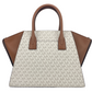 Avril Large Vanilla Signature Leather Top Zip Satchel Crossbody Bag