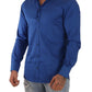 Elegant Blue Martini Slim Fit Cotton Shirt