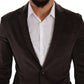 Brown Velvet Slim Fit Coat D&G Blazer