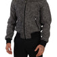 Elegant Houndstooth Bomber Jacket