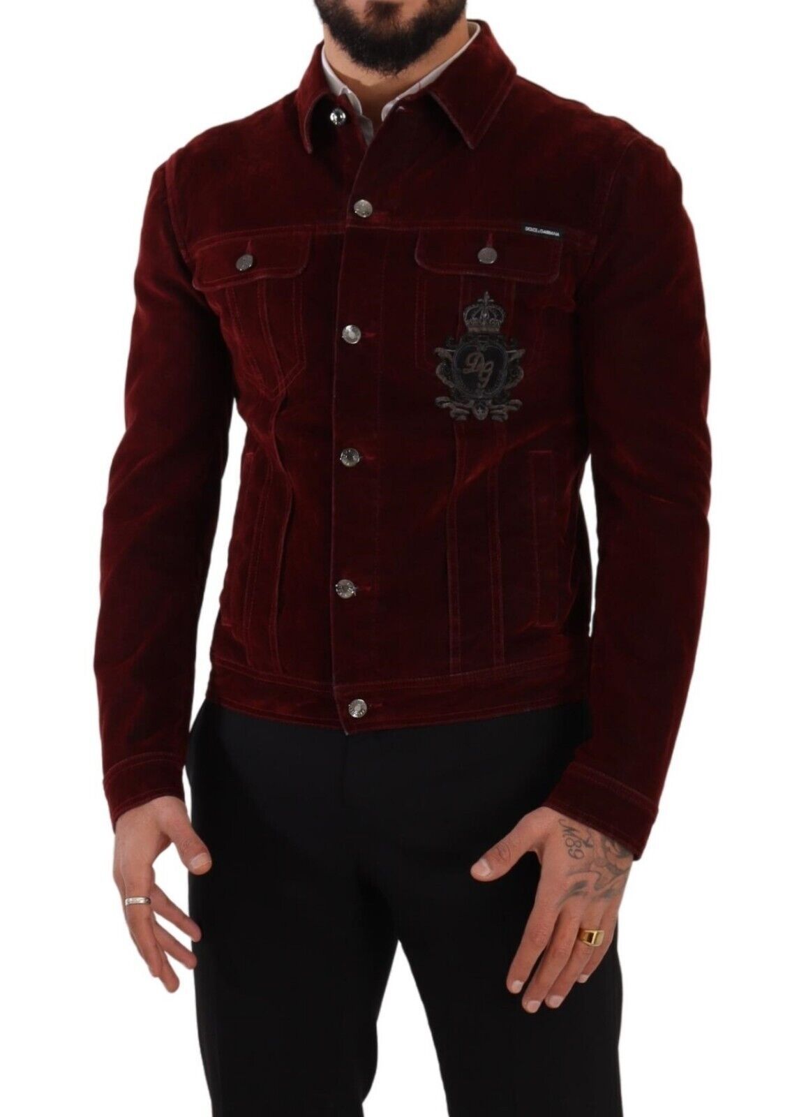 Elegant Burgundy Biker Velvet Jacket