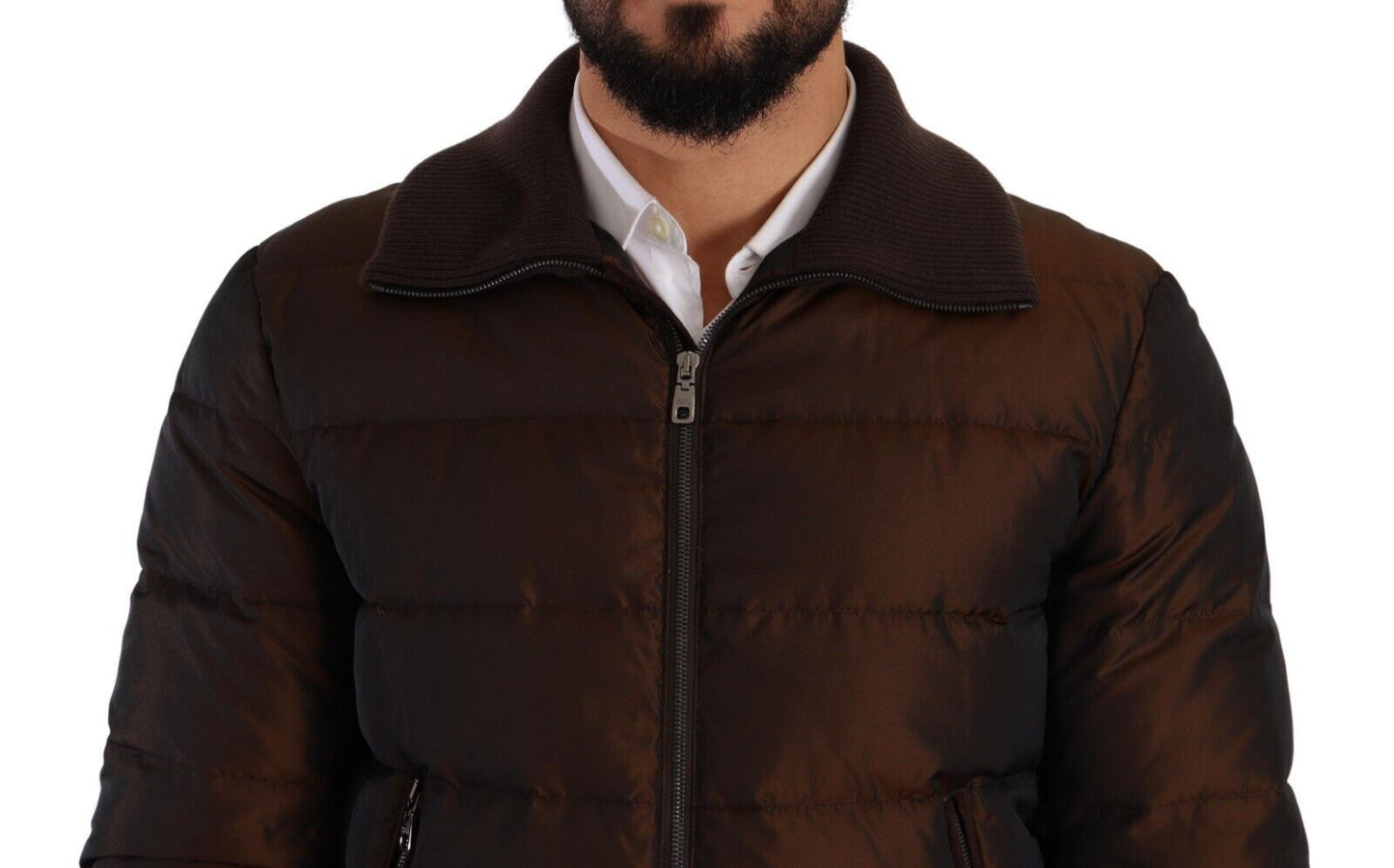 Elegant Brown Quilted Puffer Jacket