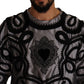 Silk Crew Neck Tee with Sacred Heart Embroidery