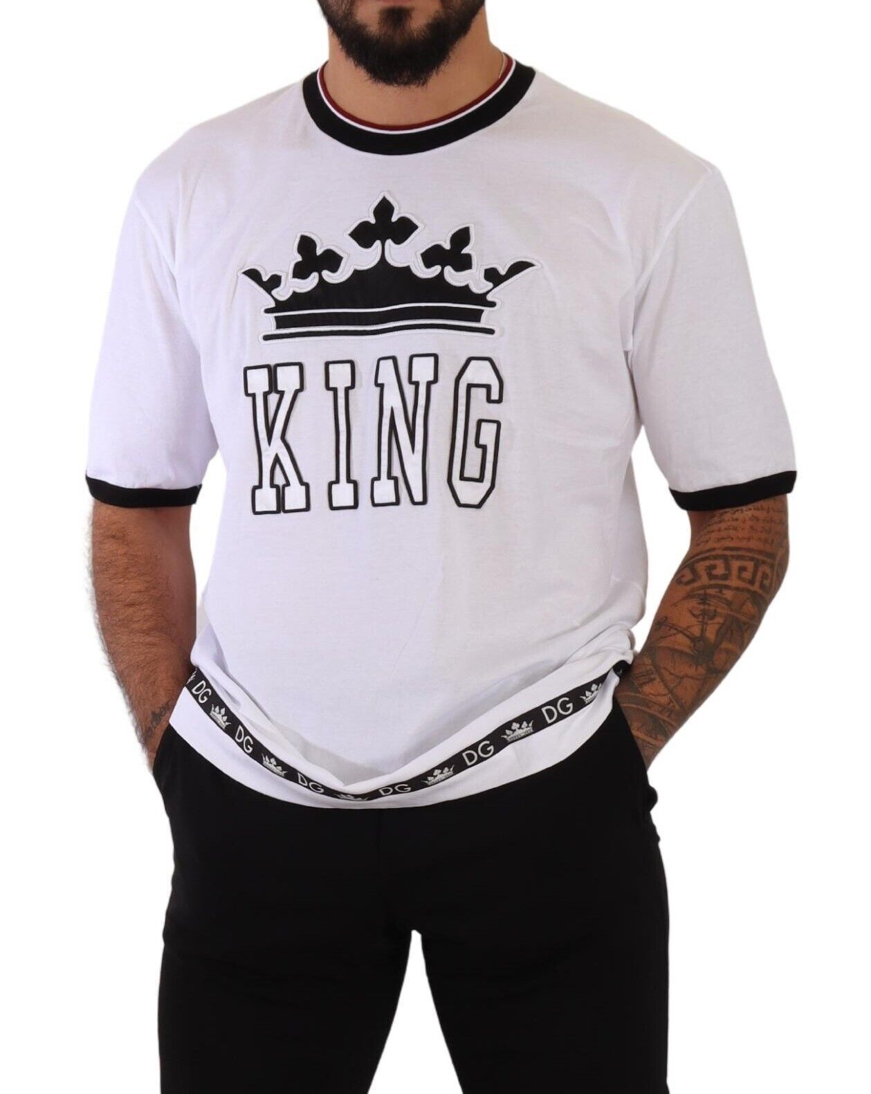 Royal Crown Motif Crew Neck Tee