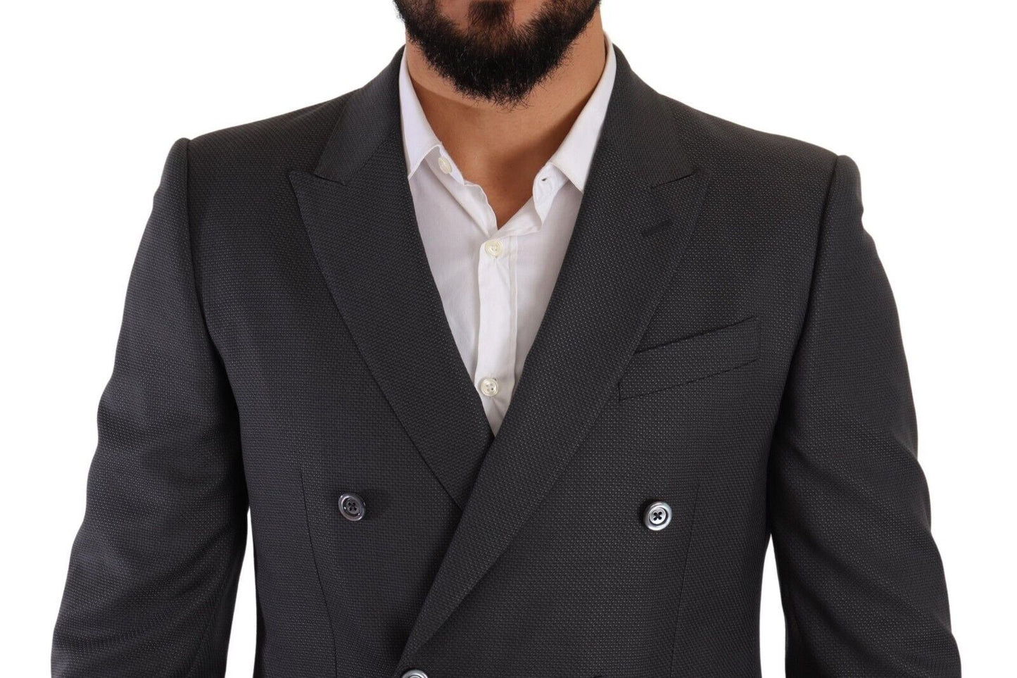 Martini Gray Wool Silk Men's Slim Suit