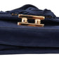 Chic Suede Shoulder Handbag with Gold Applique