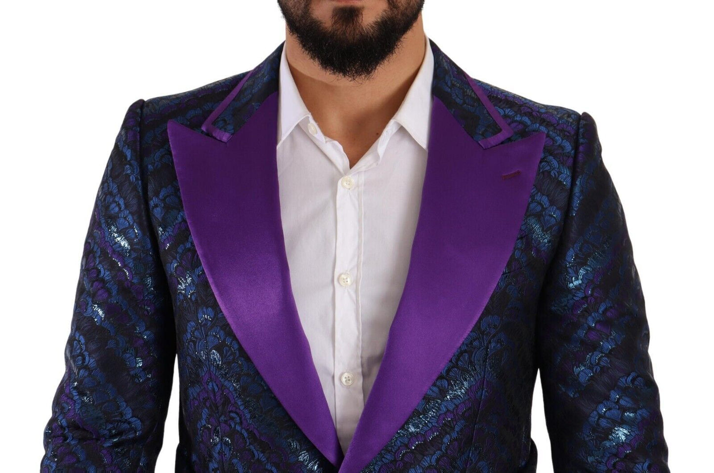 Metallic Blue Slim Fit Designer Suit