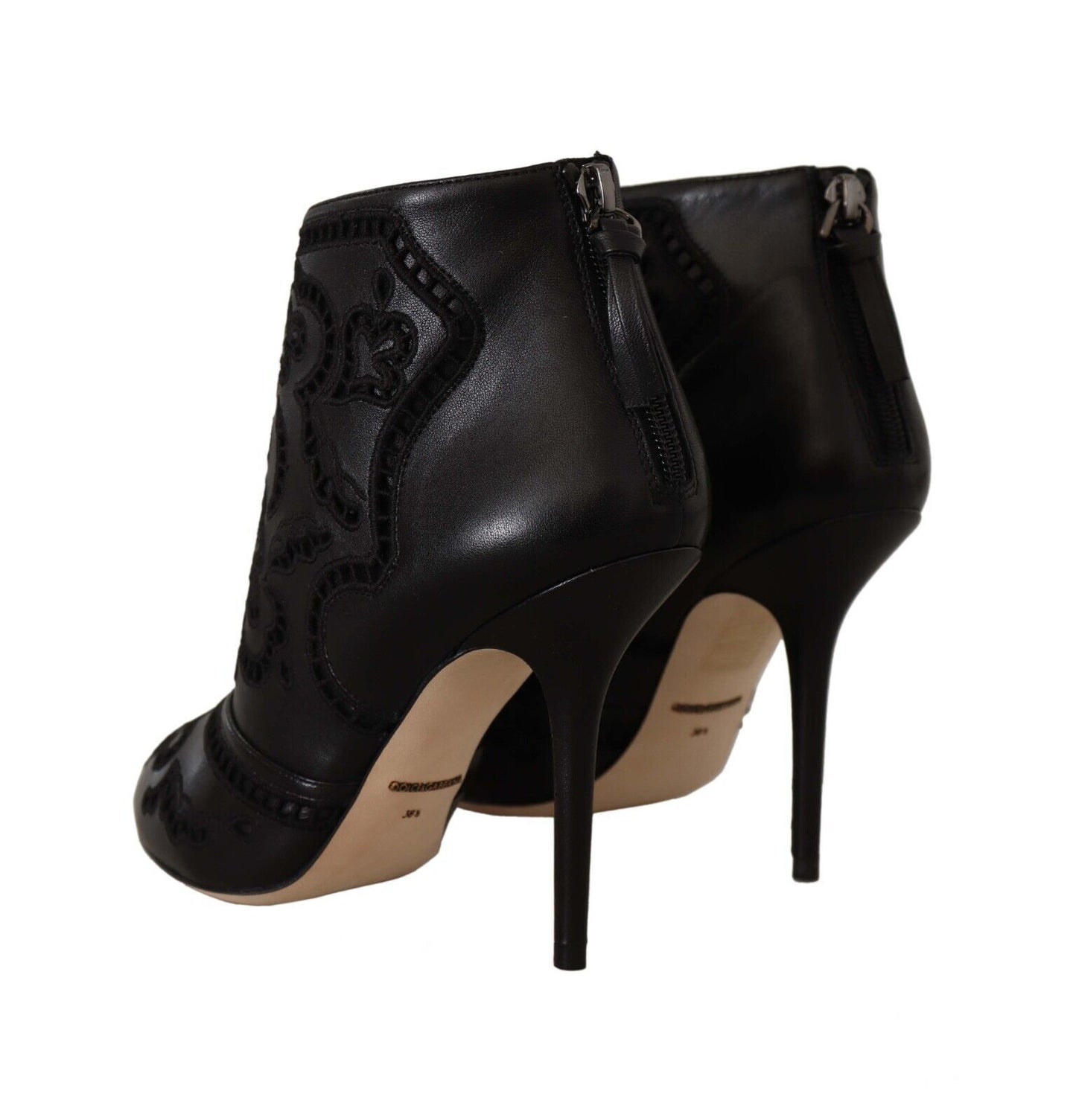 Elegant Black Leather Ankle Boots