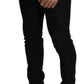 Elegant Black Linen Skinny Trousers
