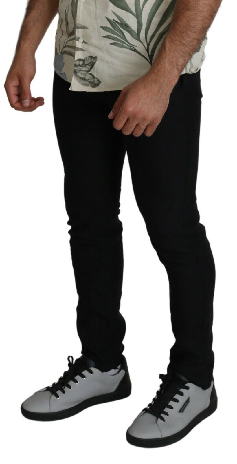 Elegant Black Linen Skinny Trousers