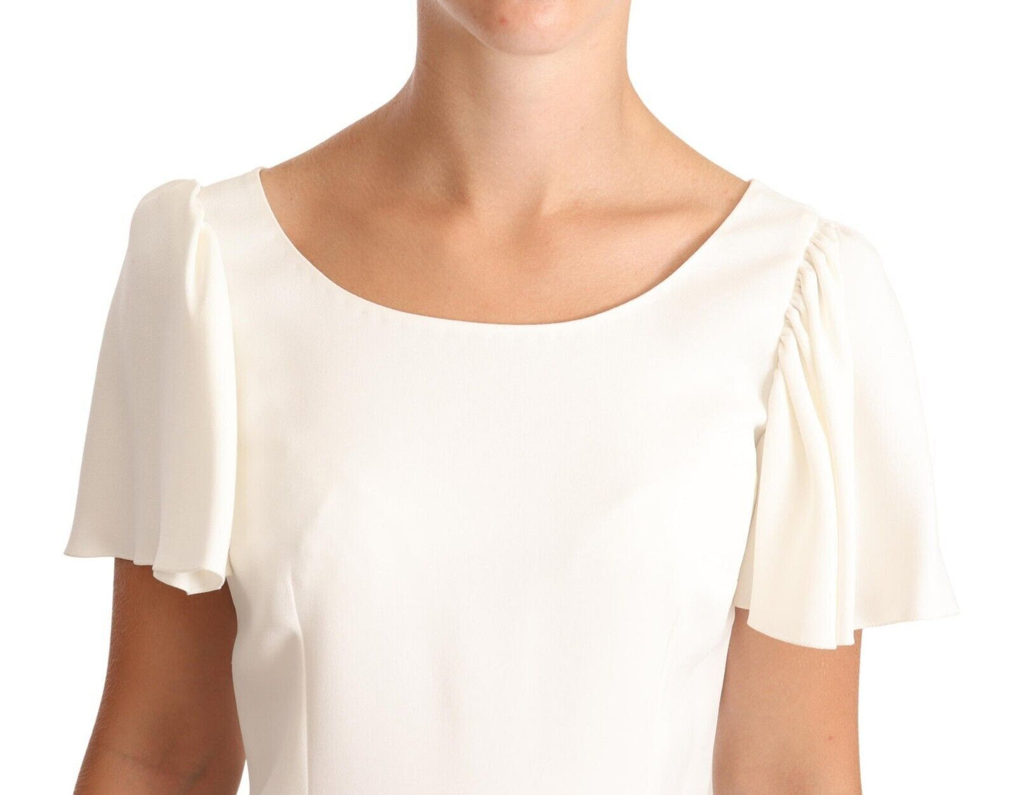 Elegant White Boat Neck Blouse