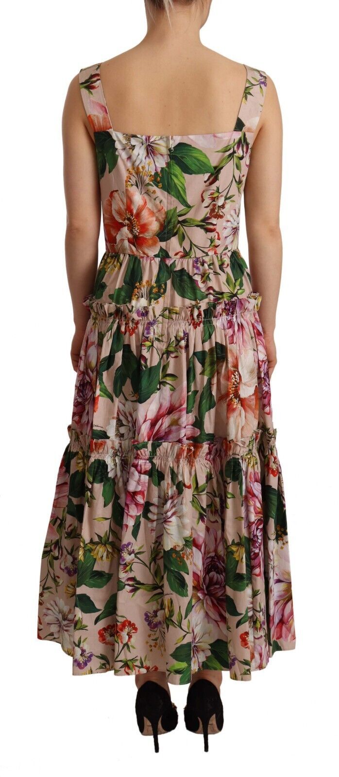 Elegant Floral Maxi Dress in Beige