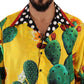 Multicolor Silk Oversize Cactus Print Shirt