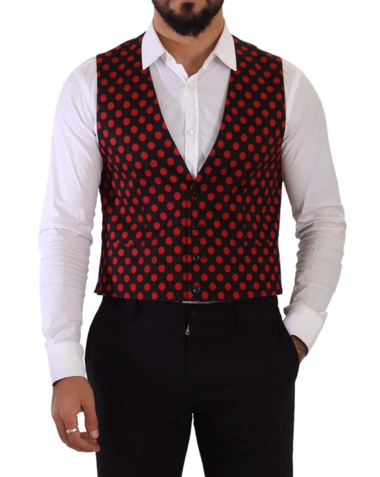 Elegant Polka Dot Dress Vest